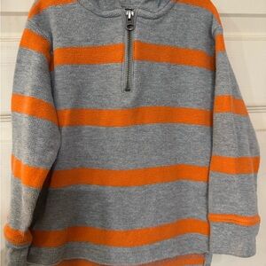 Baby GAP Zip-Up Thermal Sweater in Gray & Orange 4T